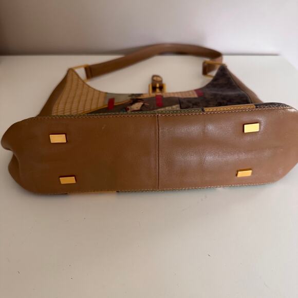 Icon Los Angeles Vintage Leather Geisha Painted Shoulder Bag Purse - Picture 6 of 11